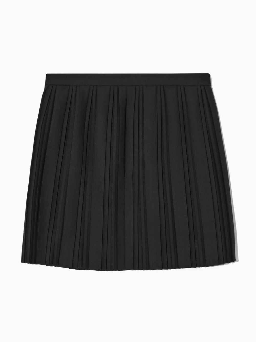 COS Black Pleated Wool Blend Mini Skirt Size 34 - Picture 2 of 7